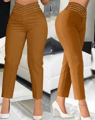 Elaris™ | Elegant High-Waist Cropped Work Pants