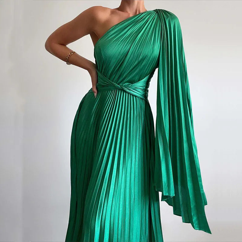 Avelisse™ | Off-Shoulder Pleated Maxi Dress