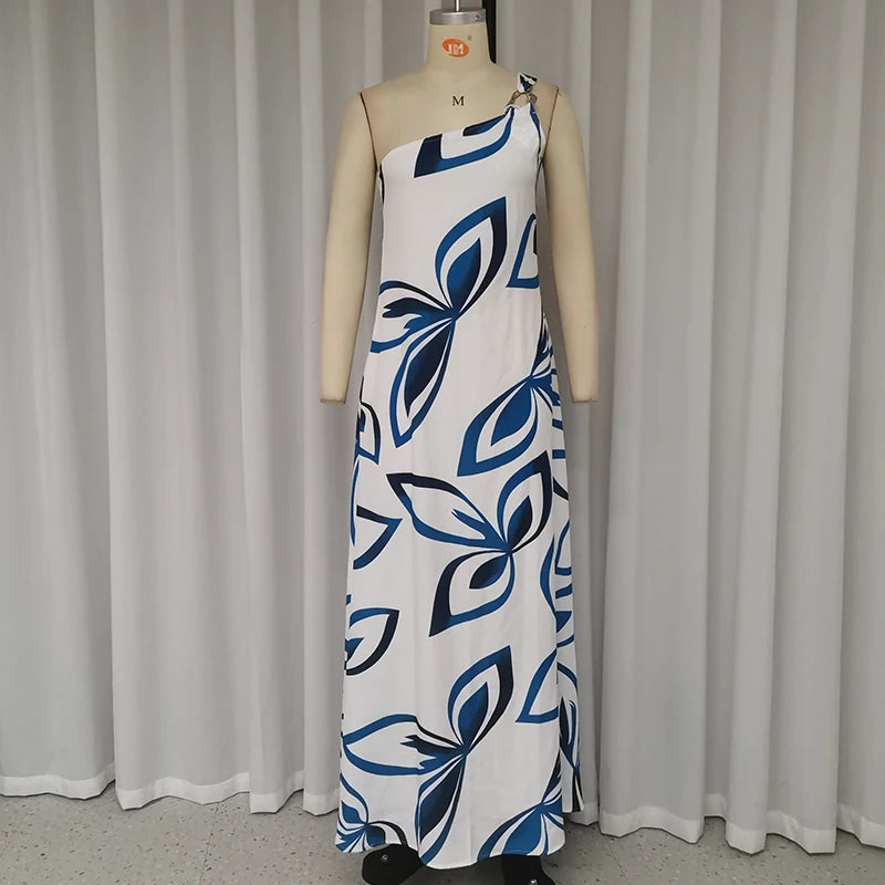 Ellafads™ | One-Shoulder Summer Maxi Dress