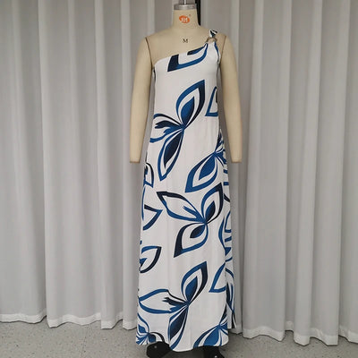 Ellafads™ | One-Shoulder Summer Maxi Dress