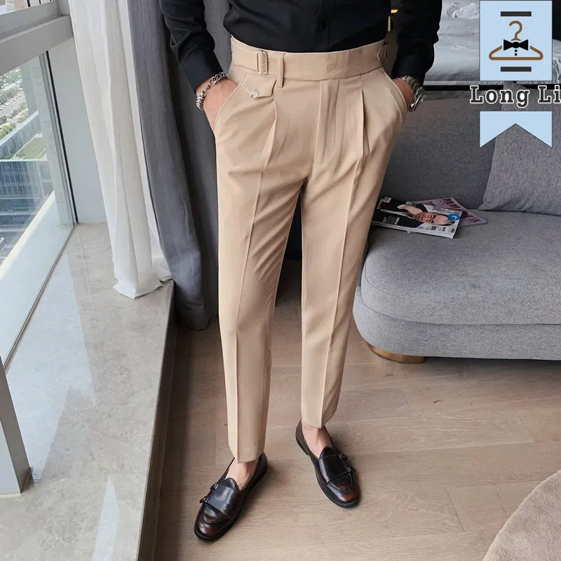 Dawson™ | British Slim-Fit High-Waist Suit Pants for Men