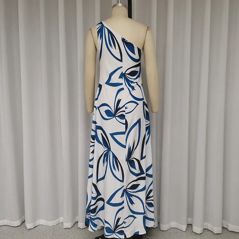 Ellafads™ | One-Shoulder Summer Maxi Dress