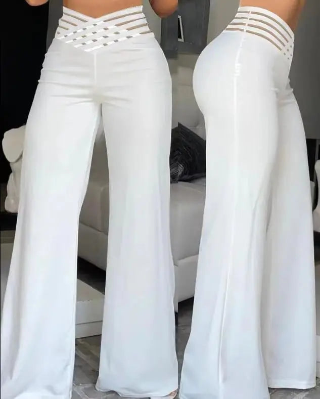 Elaris™ | Elegant High-Waist Cropped Work Pants