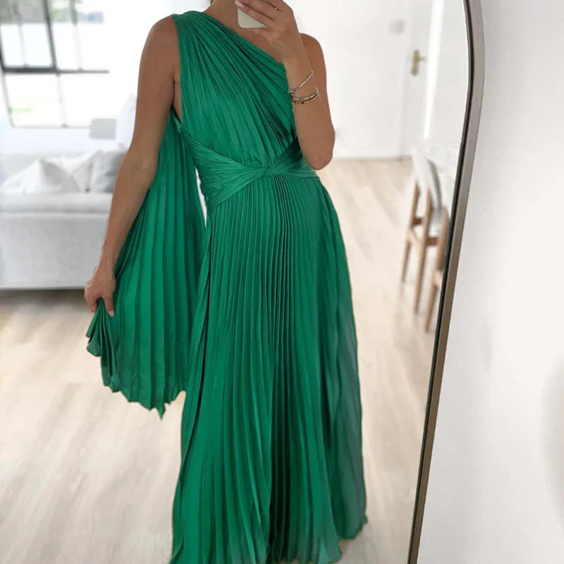 Avelisse™ | Off-Shoulder Pleated Maxi Dress