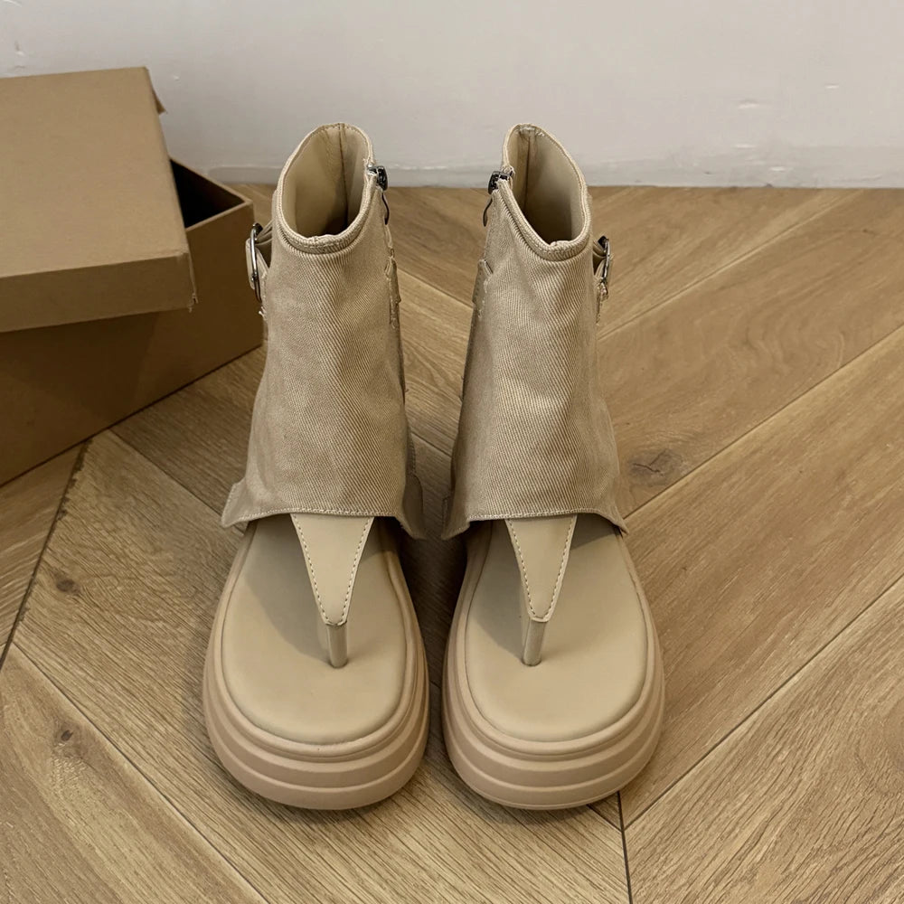 Arlette™ | Hollow-Out Summer Mid-Calf Boots