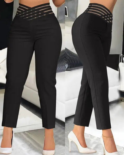 Elaris™ | Elegant High-Waist Cropped Work Pants