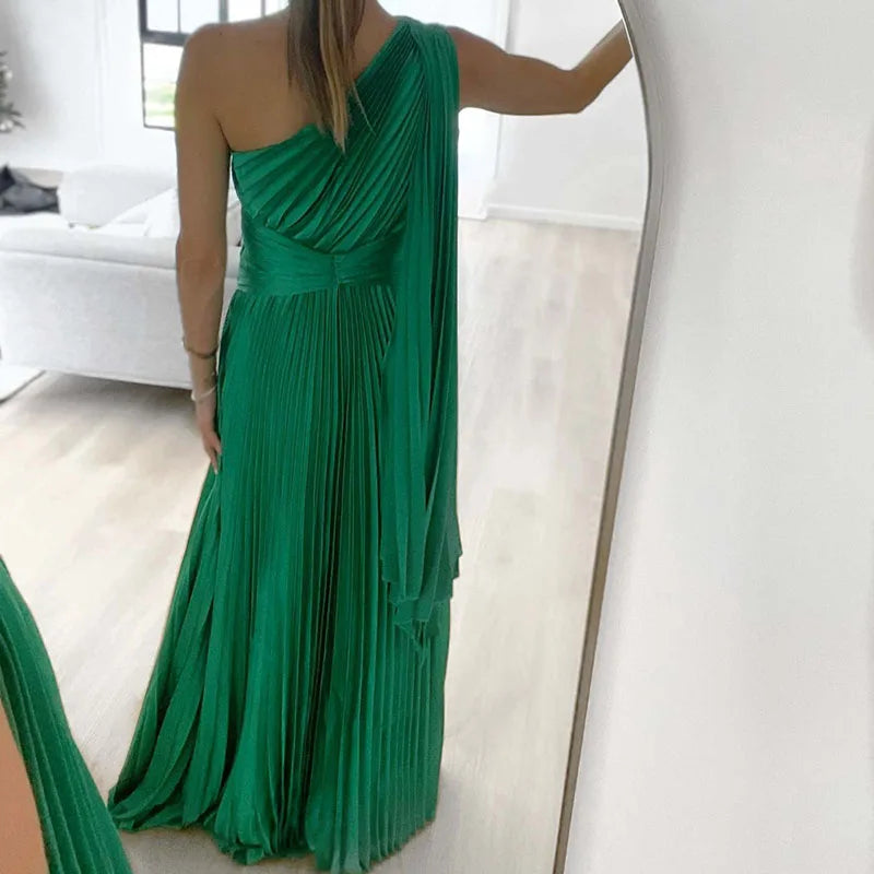 Avelisse™ | Off-Shoulder Pleated Maxi Dress