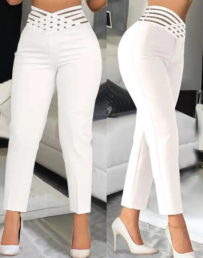 Elaris™ | Elegant High-Waist Cropped Work Pants