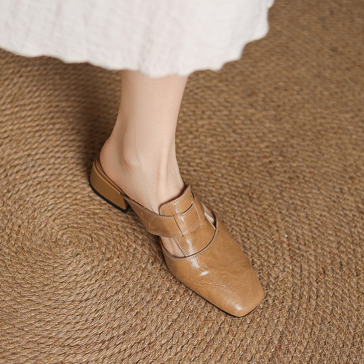 Ivora – Genuine Leather Slip-On Mules