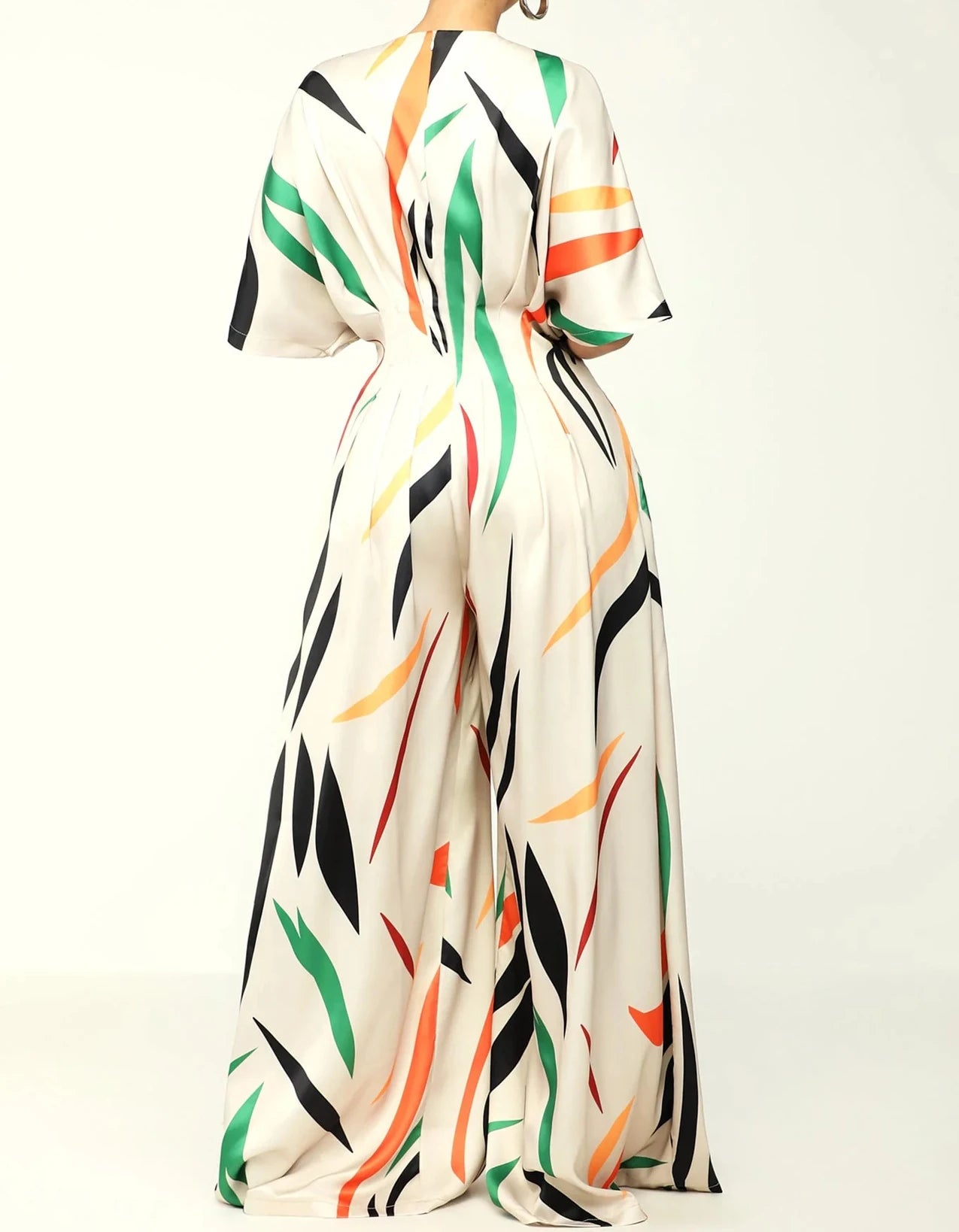 Averelle™ | Printed V-Neck Wide-Leg Jumpsuit