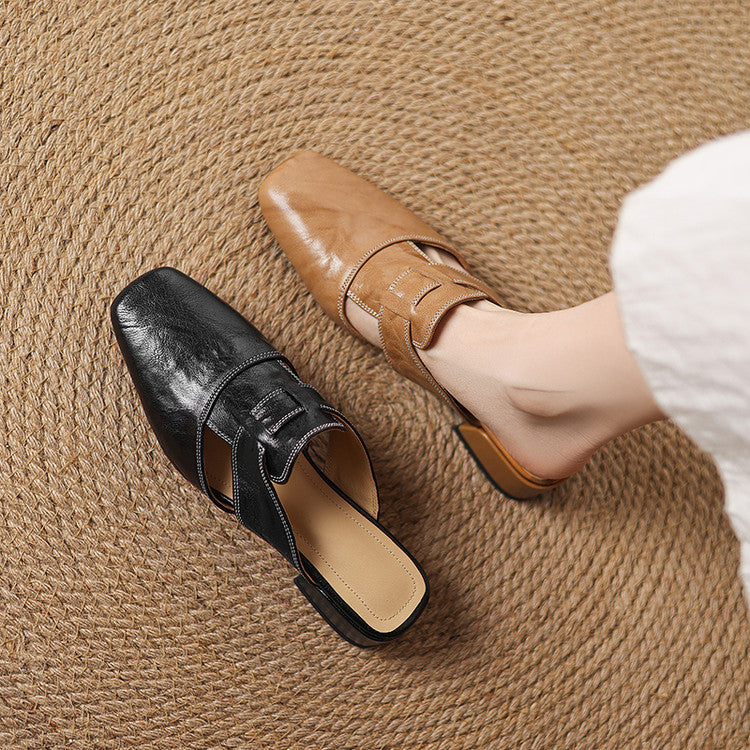 Ivora – Genuine Leather Slip-On Mules