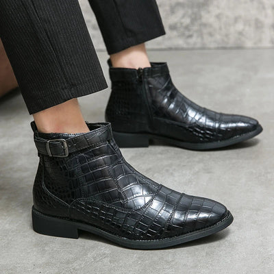 Dylan™ | Buckle Faux Leather Boots