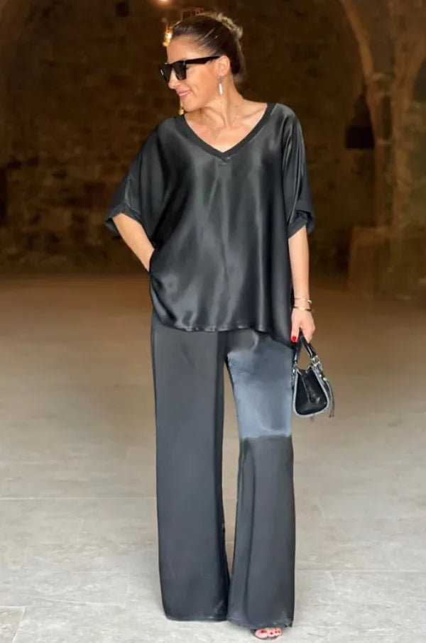 Lunarelle™ | Women’s Satin 2-Piece Summer Set