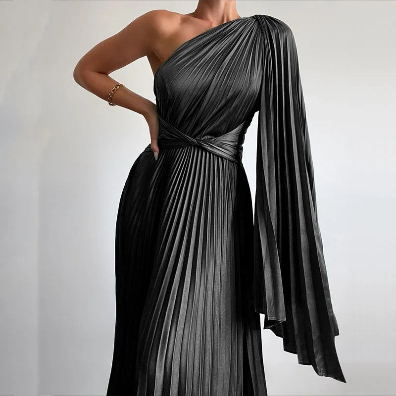 Avelisse™ | Off-Shoulder Pleated Maxi Dress