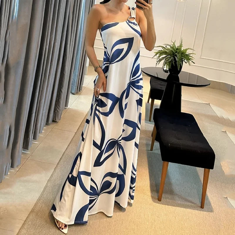 Ellafads™ | One-Shoulder Summer Maxi Dress