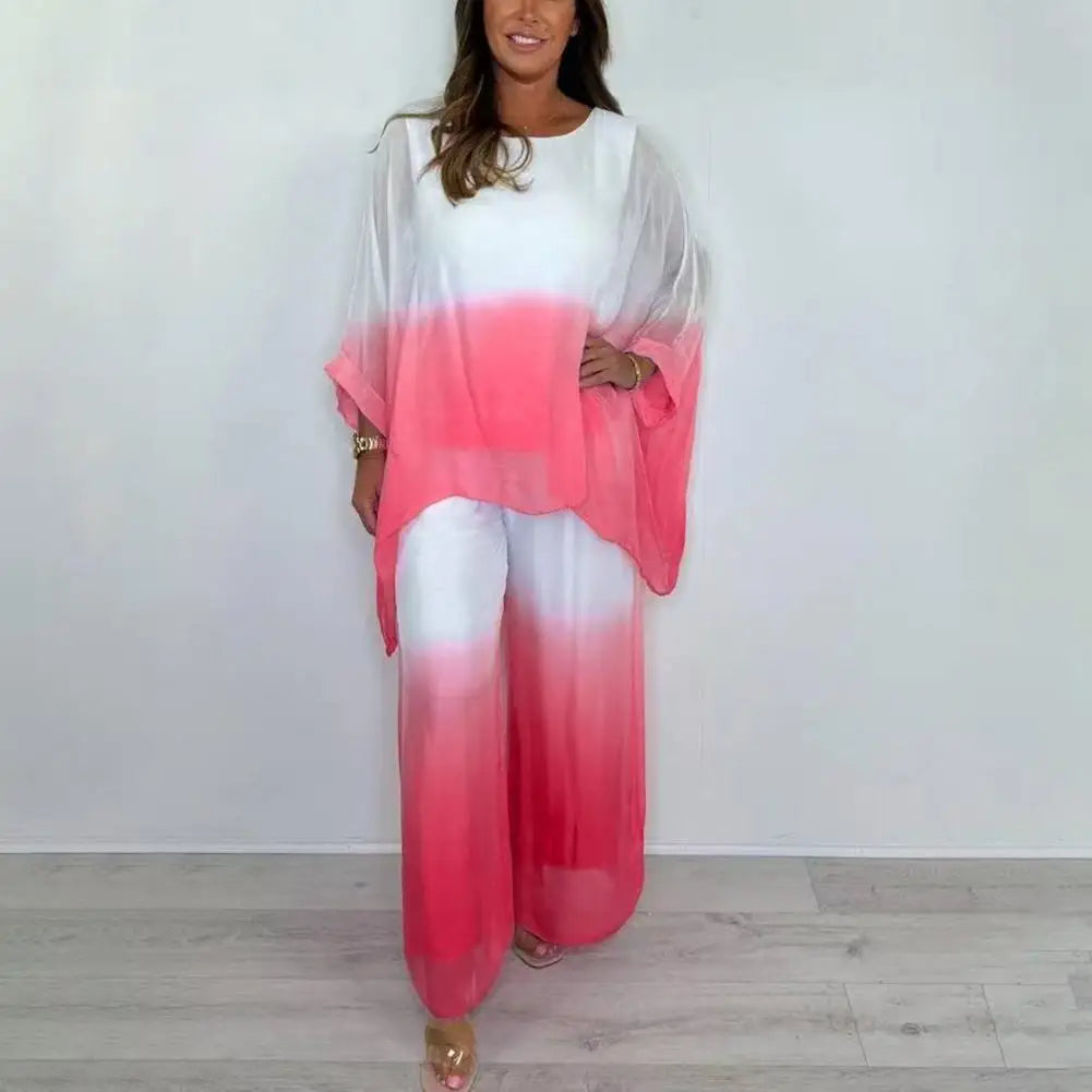 Summer Chiffon Gradient 2-Piece Set for Women