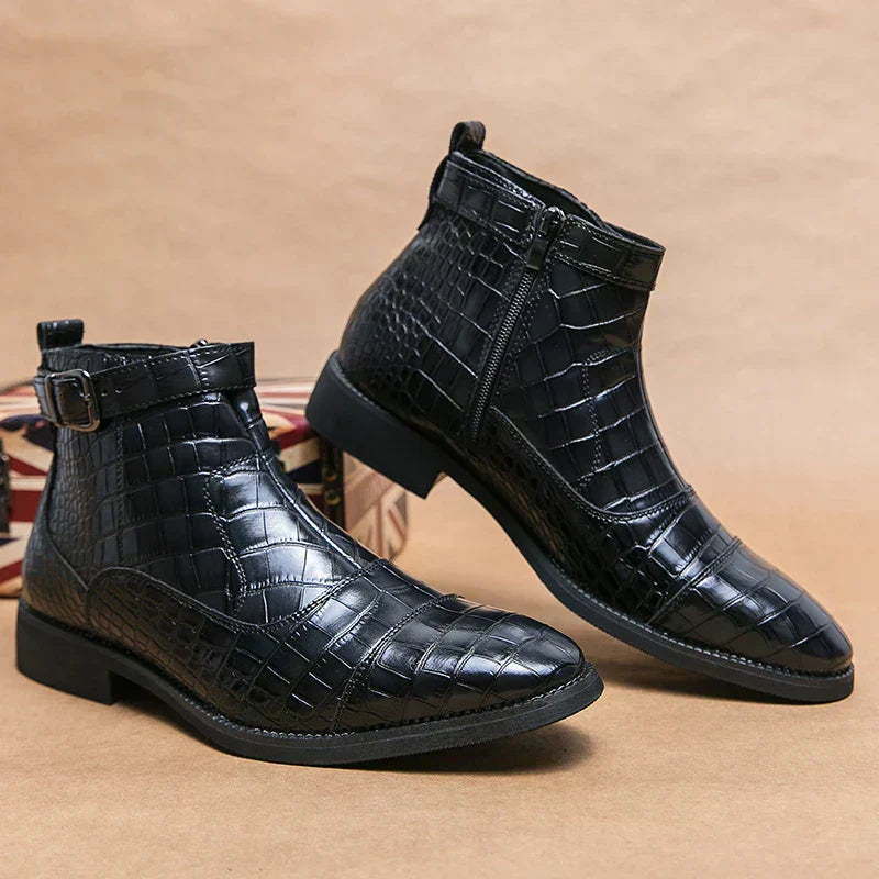 Dylan™ | Buckle Faux Leather Boots