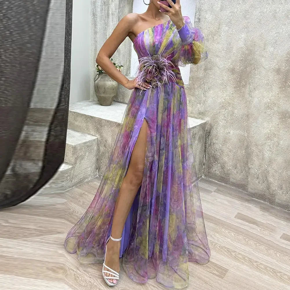 Elorainne™ | One-Shoulder Tie-Dye Formal Gown