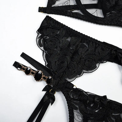 Jacinta - Luxury 3-Piece Shoulder Strap Lingerie Set