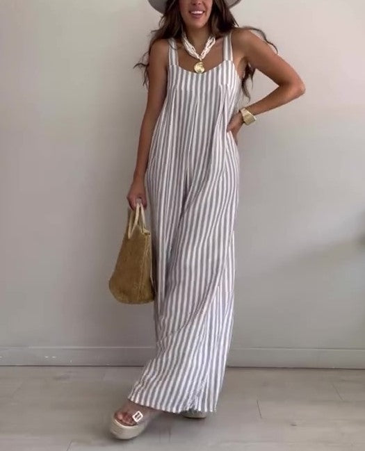Marivelle™ | Loose Casual Striped Jumpsuit