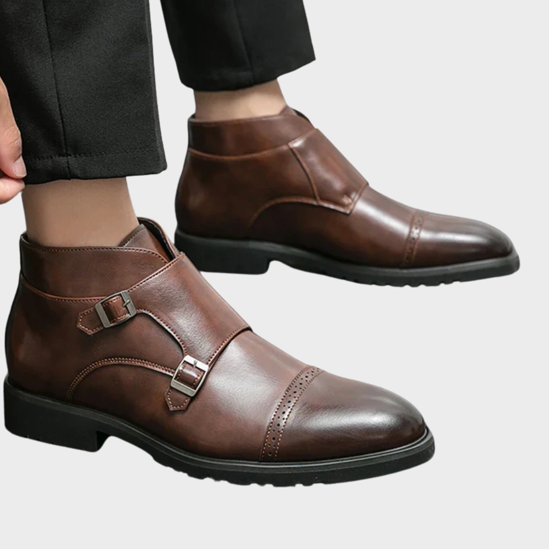 Parker™ | Double-Buckle Faux Leather Boots