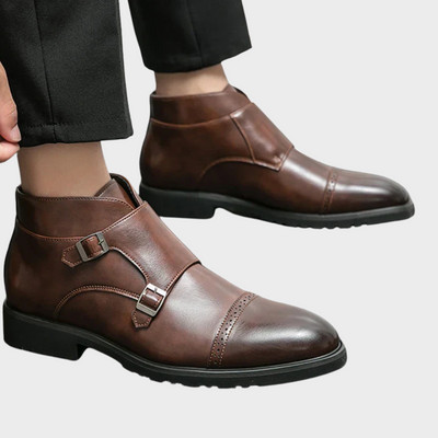 Parker™ | Double-Buckle Faux Leather Boots