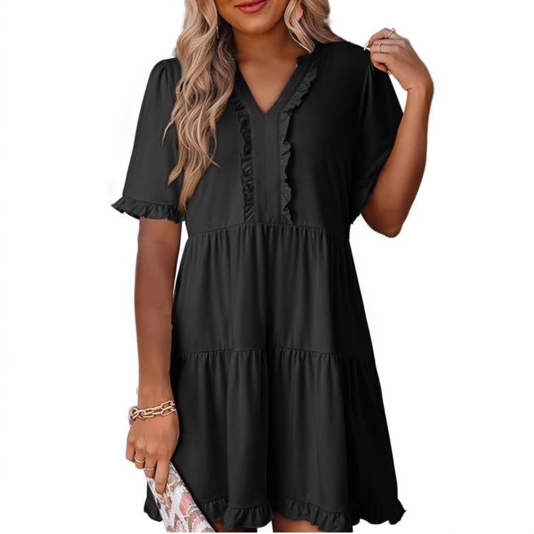 V-Neck Mini Dress