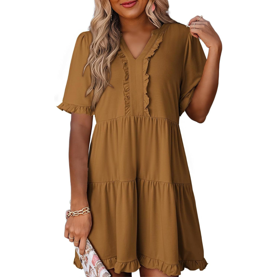 V-Neck Mini Dress