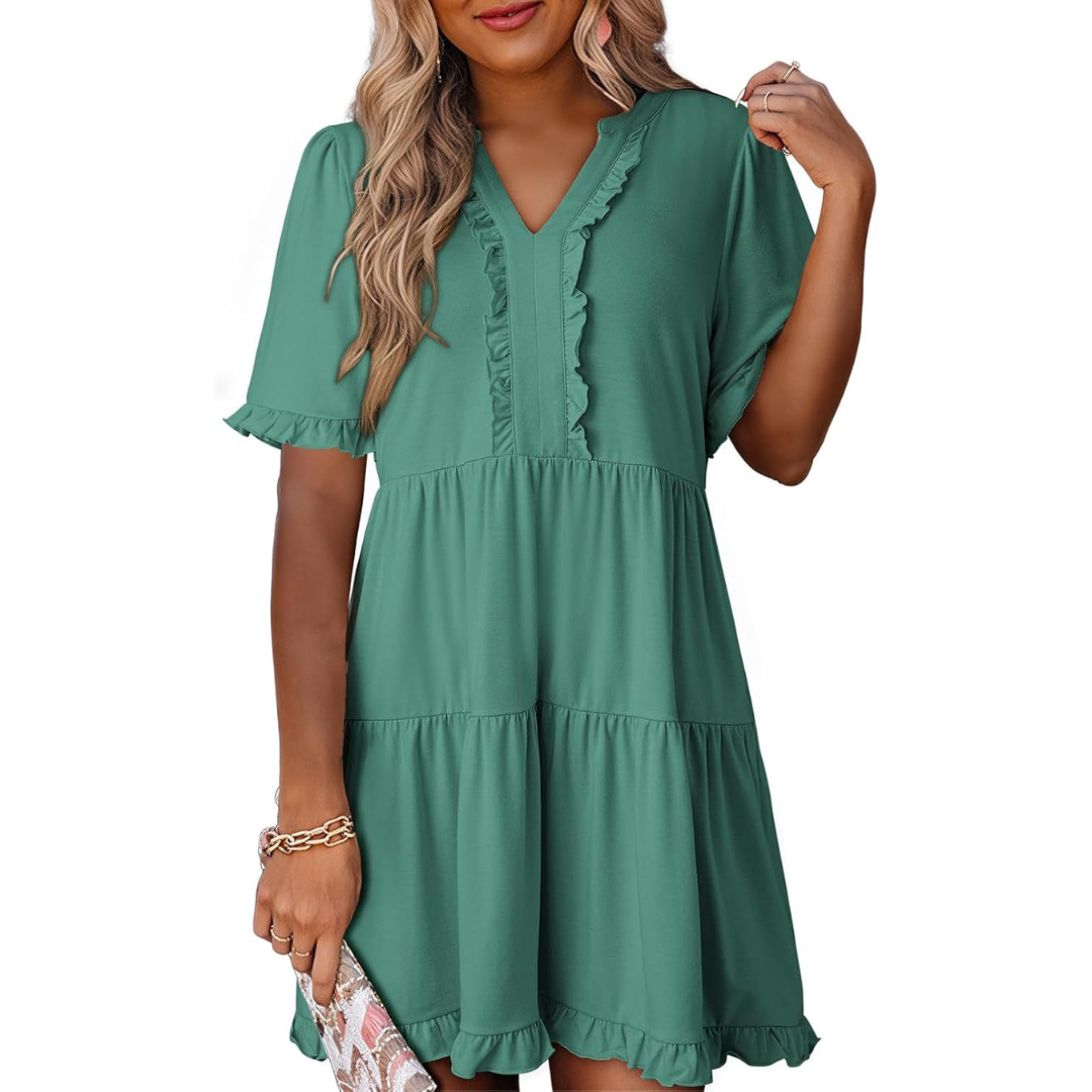 V-Neck Mini Dress
