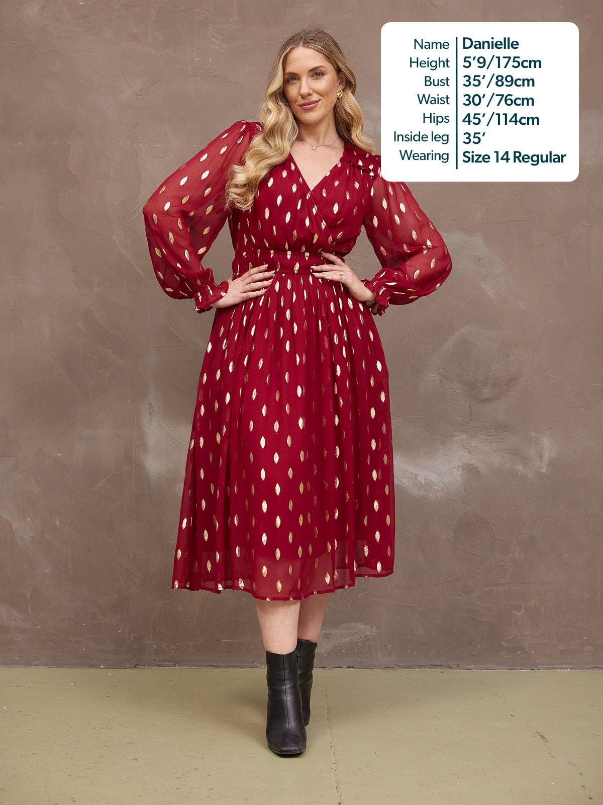 Valerie Luxe™ | Burgundy & Gold Lurex Dress