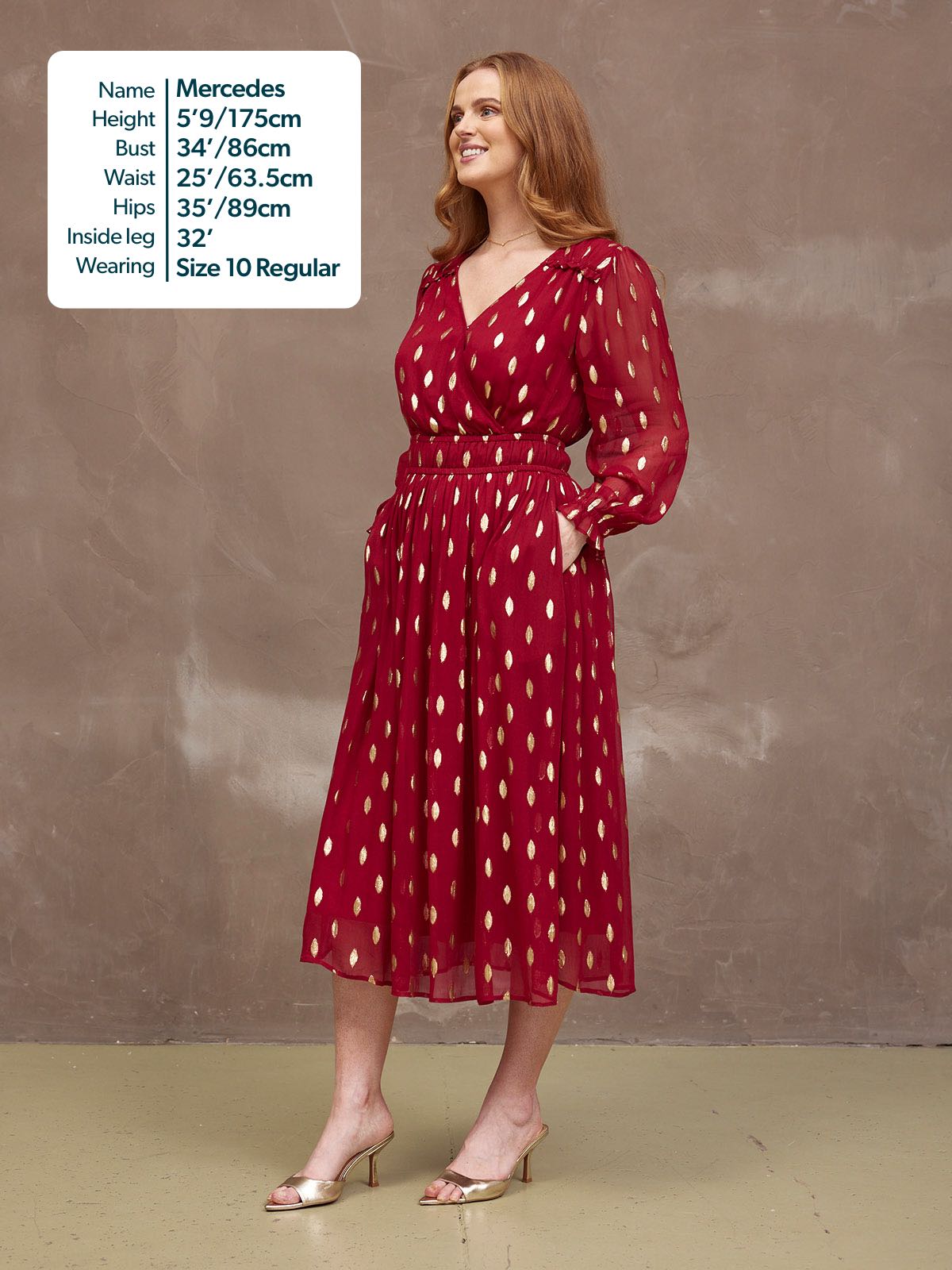 Valerie Luxe™ | Burgundy & Gold Lurex Dress