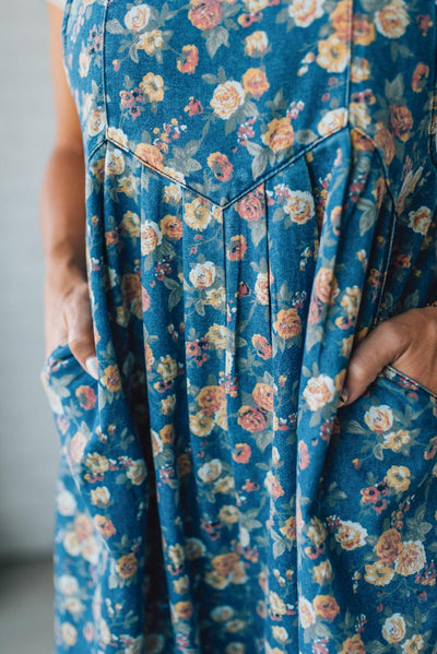 BIBI™ | Vintage Rose Denim Overalls