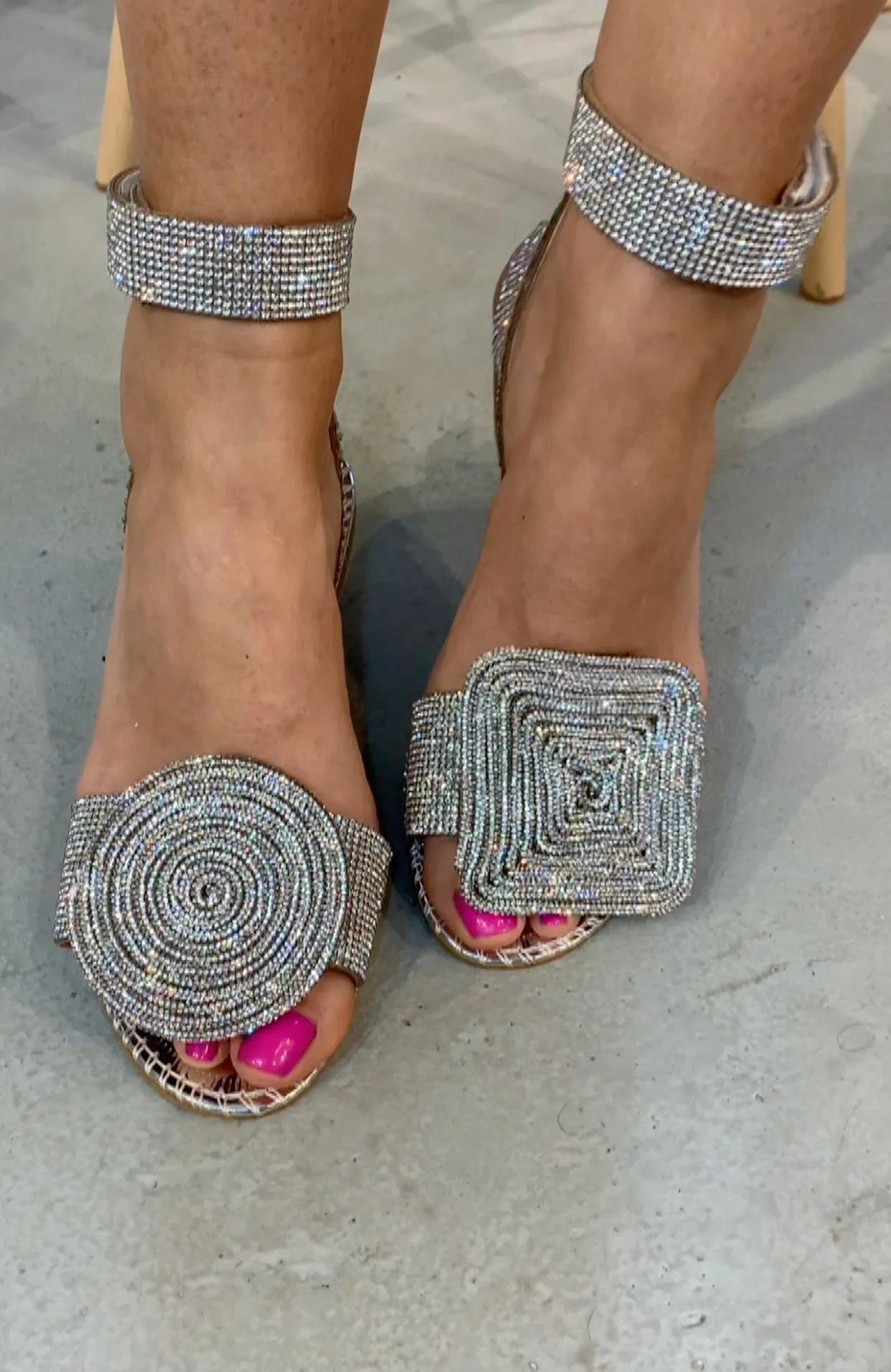 Linzey™ | Asymmetrical Rhinestone Sandals