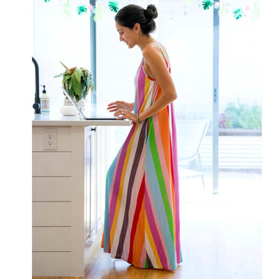 GoddessFlow™ Striped Maxi