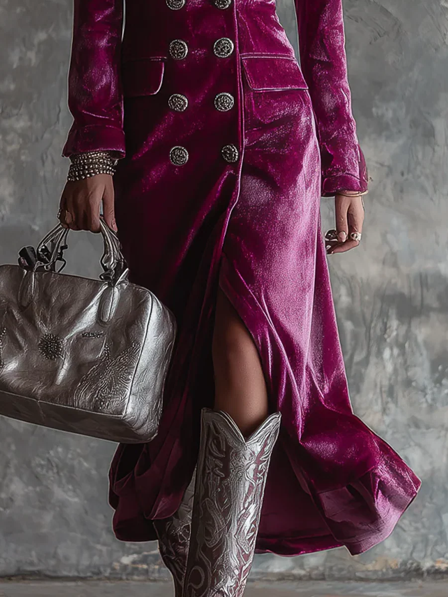 Elara™ | Velvet Blazer Maxi Dress