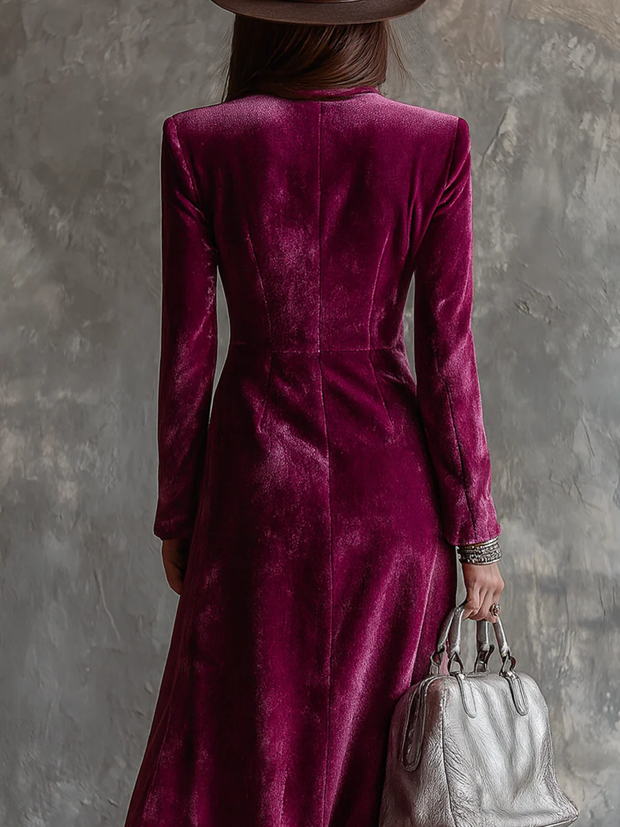 Elara™ | Velvet Blazer Maxi Dress