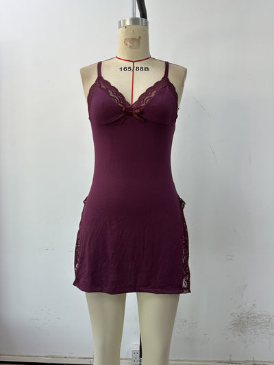 Celestia™ | Elegant Lace Trim Slip Dress