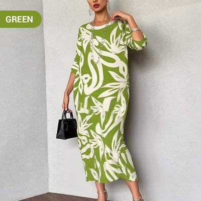 Nelia – Printed Round-Neck Dress