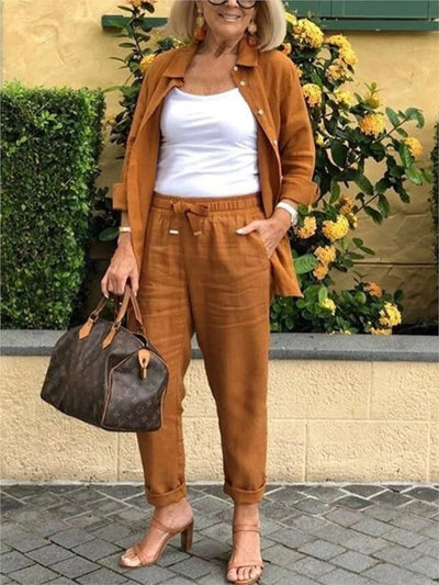 Scarlett - Long-Sleeved Shirt and Pants Set