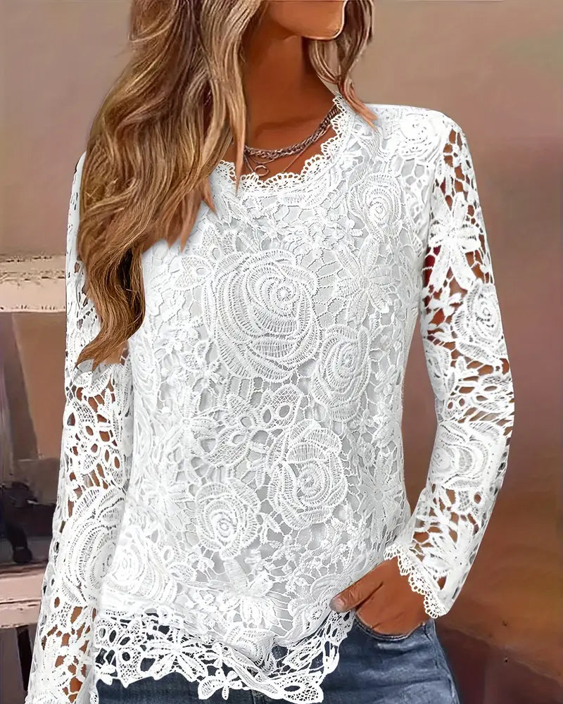 Serelinne™ | Lace Long Sleeve Essential Top