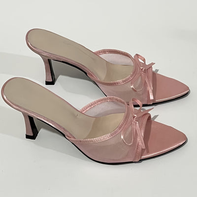 Evelisse – Bow Mesh Heels