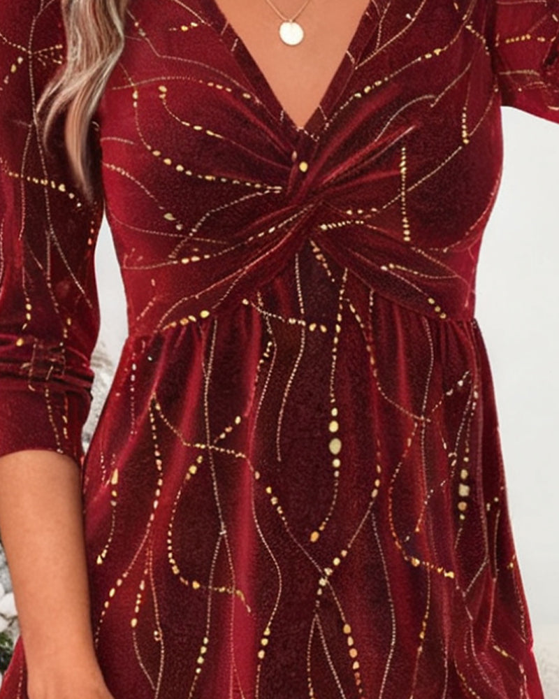 Twilora™ | Long Sleeve V-Neck Twist Top