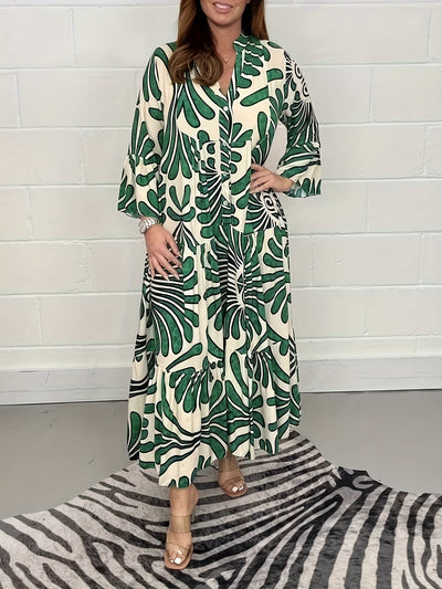 Amara™ | Floral Bell Sleeve Maxi Dress