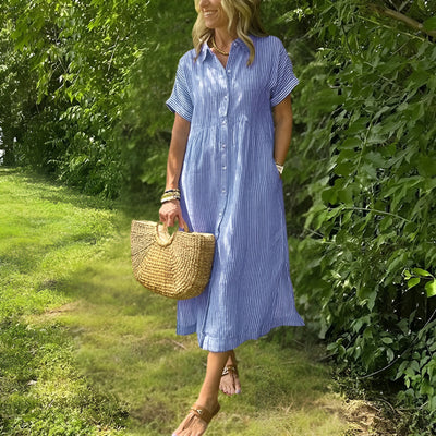 Florine | Flattering Striped Shirtdress