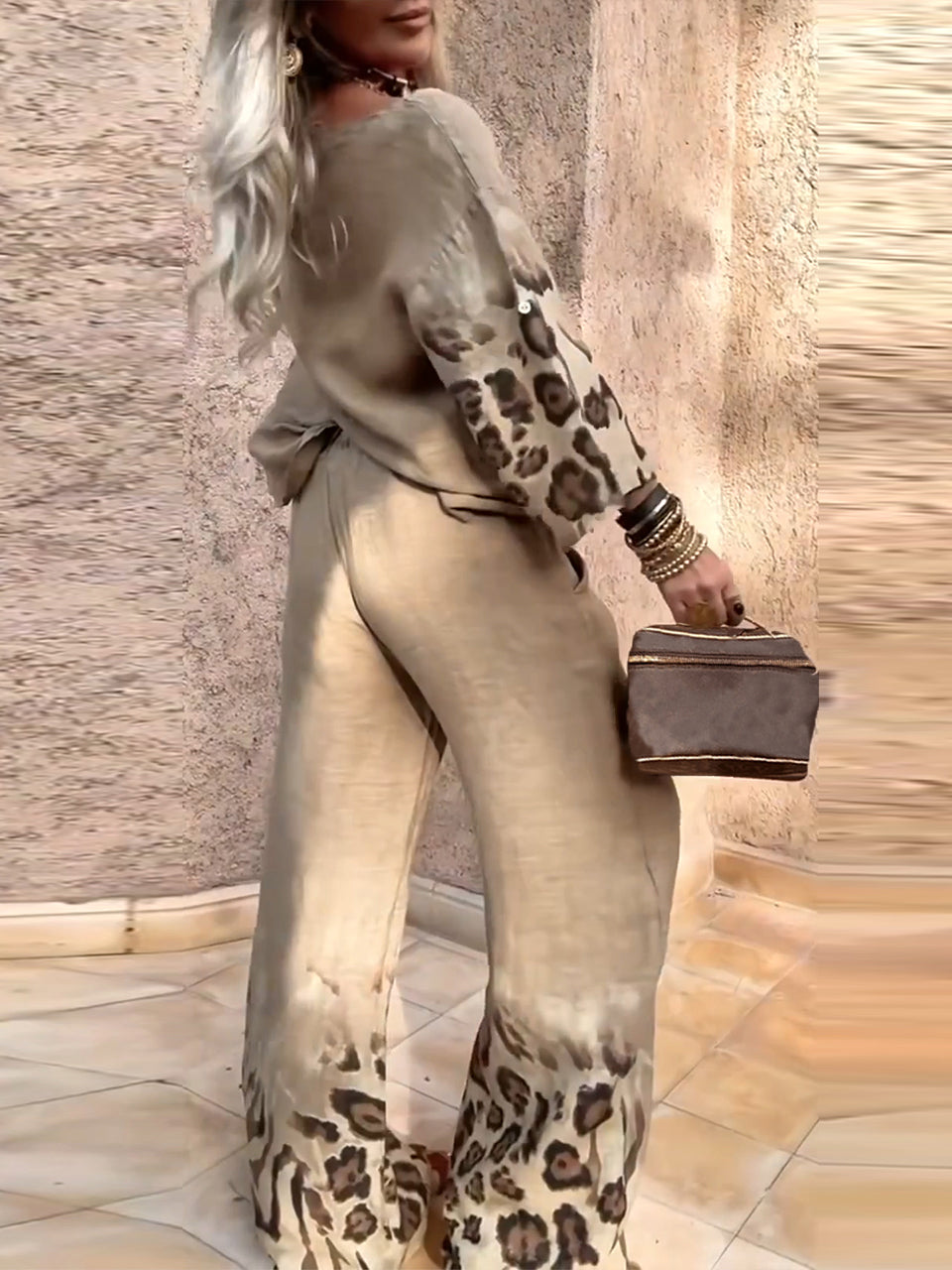 Selviera™ | Leopard Print Long-Sleeve Casual Set