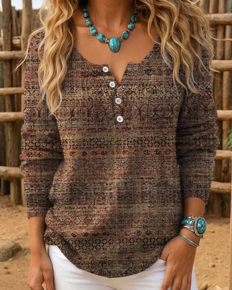 Mirelle™ | Vintage Button-Up Casual Top