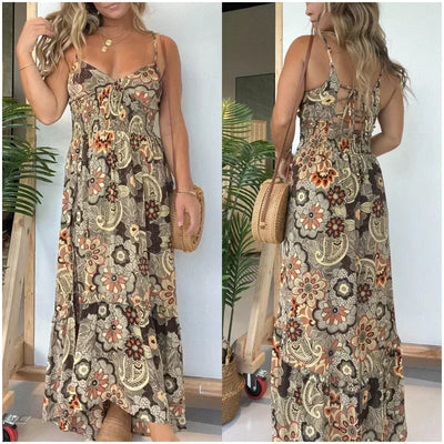 GardenWisp™ Flowing Floral Maxi Dress