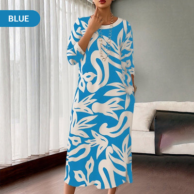 Nelia – Printed Round-Neck Dress