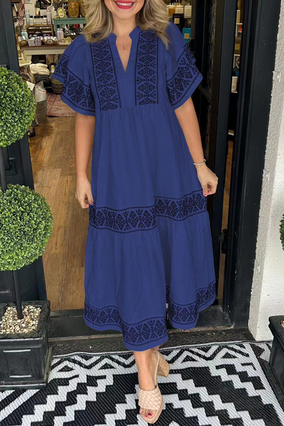 NANCY- Geometric Print Dress