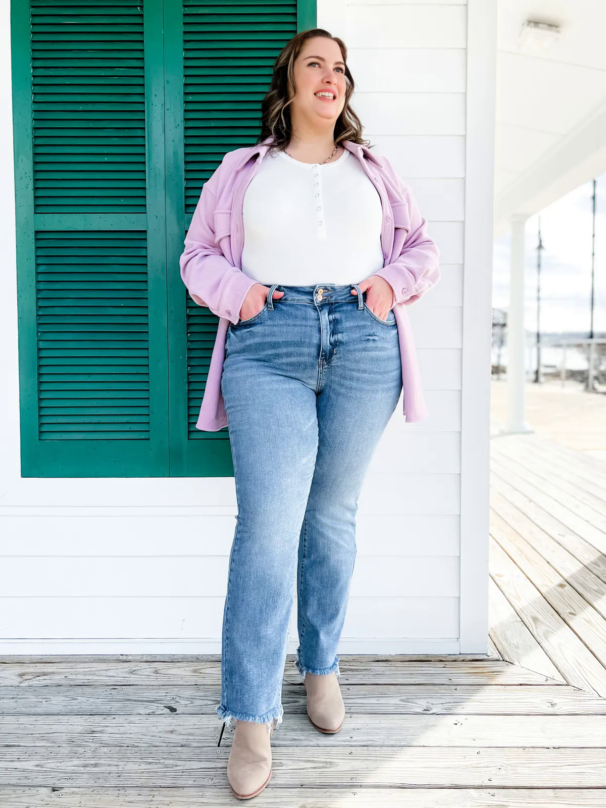 Veloura™ | Vintage Double-Button Frayed Hem Bootcut Jeans